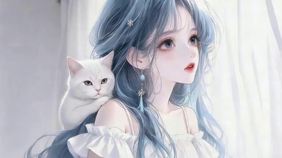 治愈女孩和猫咪