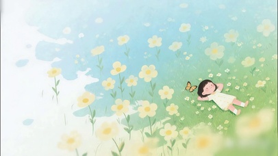 清新躺平小女孩