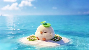 海滩的萌鸡
