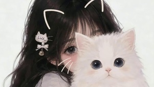 女孩和大猫