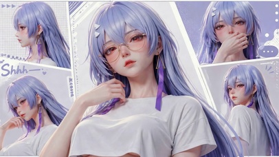 紫发戴眼镜少女莫宁