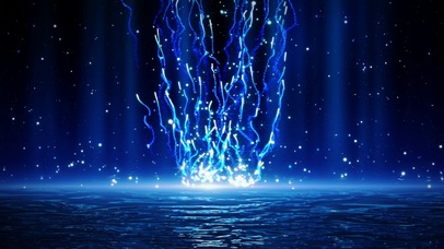 唯美炫酷海上粒子光线