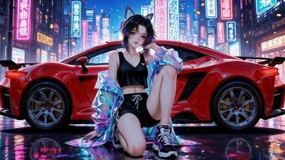 霓虹街景蝴蝶忍