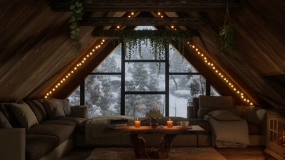 舒适的阁楼风雪