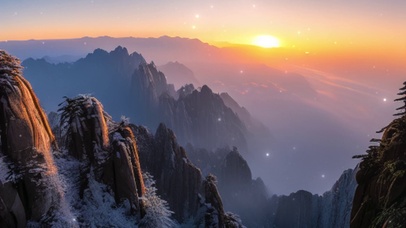 云雾日出美景图