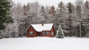 唯美的小屋雪景