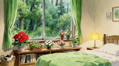 小清新安静雨天卧室