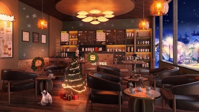舒适的圣诞咖啡厅氛围