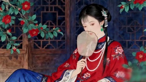 工笔画-依扇听棠