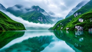 绿色护眼山水