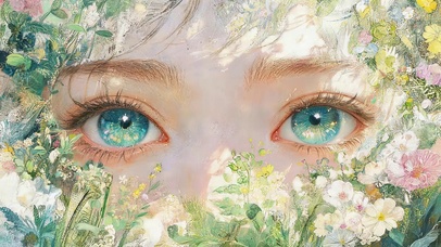 鲜花少女美眸