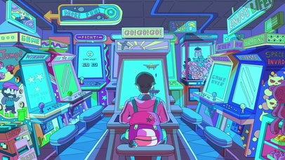 街机游戏室少年