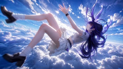 坠落云海的紫发美少女