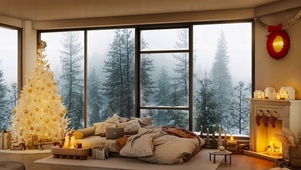 冬雪树林别墅卧室