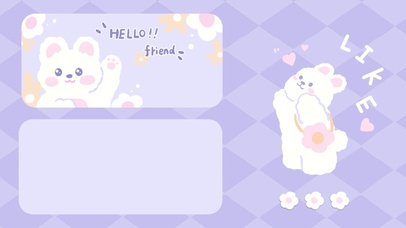 紫色like追心小白兔电脑壁纸