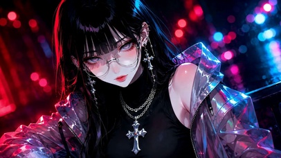 赛博朋克酷飒二次元美少女