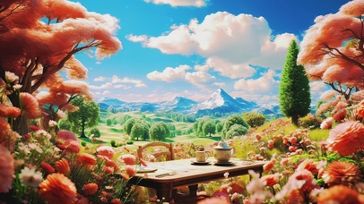 秋日浪漫唯美花园