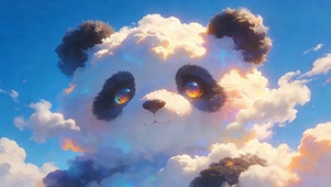 护眼小清新云朵熊猫