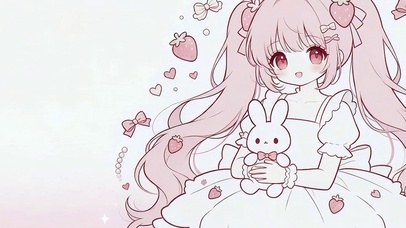 可爱草莓女孩
