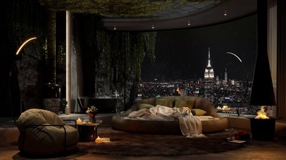 纽约雨天豪华公寓