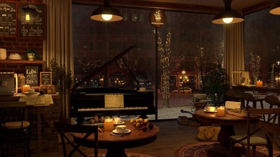 雨夜舒适咖啡馆