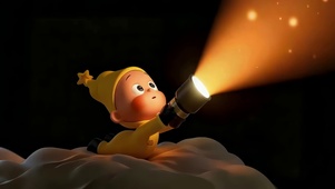 小娃娃玩手电筒