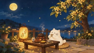 赏月的猫咪