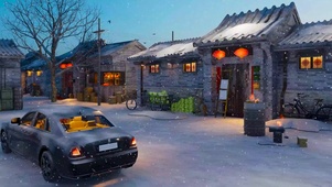 雪天的乡村小屋