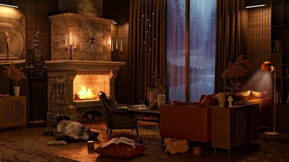 舒适的雨声温馨卧室