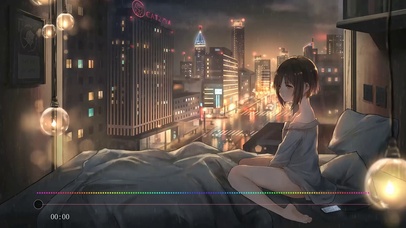 雨天床上少女