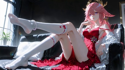 红衣长腿萝莉-八重神子