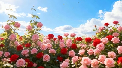 蓝天白云花草树木双屏