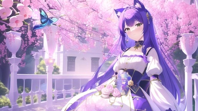 唯美花园后院少女