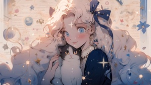4K 猫咪和少女