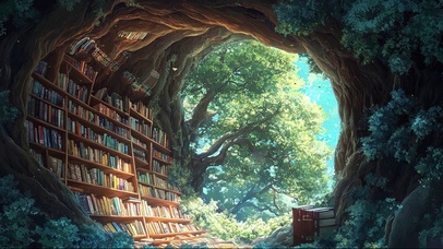 森林树洞氧气室外书店