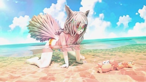 夏日海边少女