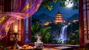 夜景树木