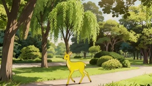 《林间小径の黄鹿漫步》
