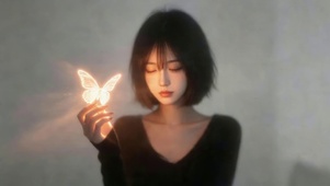 短发可爱女孩
