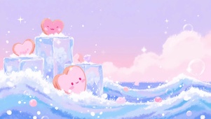 爱心冰浪·甜蜜海滨瞬间