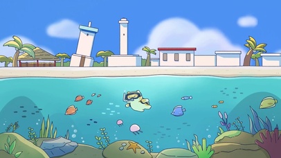 可爱柯基 海里浮潜