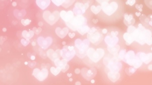 粉色浪漫心形爱心光斑上升背景