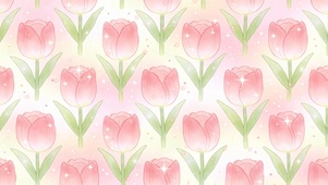 小清新粉色郁金香插画