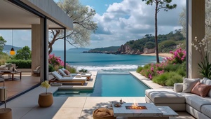 海边蓝天泳池居