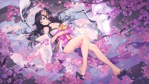 仙鹤樱花池少女