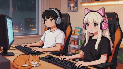 像素风电竞情侣