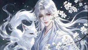白梨花下九尾狐少年