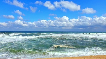 唯美蓝天大海4K