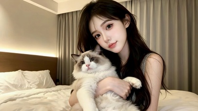 甜系女孩和猫咪