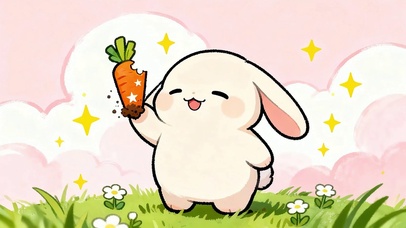草丛可爱小兔子